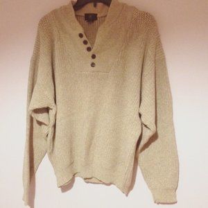 Knitted chunky oversized cotton sweater XL